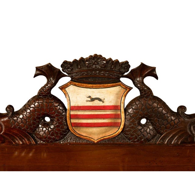 Antique Carved Oak Hall Table Skipworth Family Painted Royal Coat of Arms 1860 For Sale - Image 15 of 18