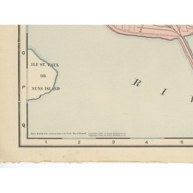 Black Antique Map of Montreal with Mount Royal Park from Rand McNally, 1899 For Sale - Image 8 of 12