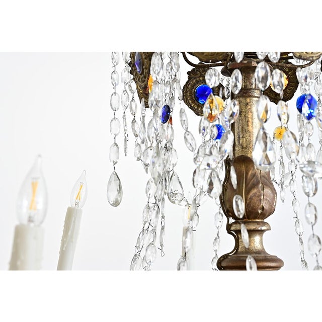 Italian 18th Century Massive Giltwood and Crystal Chandelier For Sale - Image 17 of 18