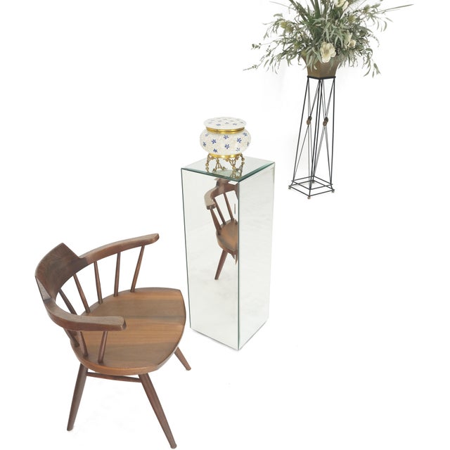 Glass C1970s 12x12 Square 36" High Cube Shape Beveled Mirror Pedestal Table Stand For Sale - Image 7 of 9