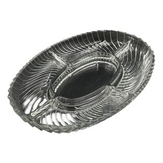 Vintage Glass Divided Platter, 1975 For Sale