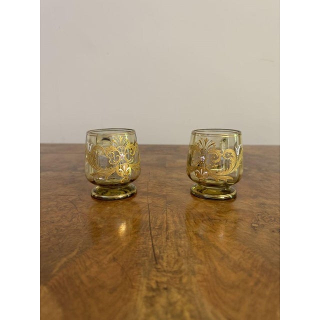 Antique Bohemian Glass Punch Bowl Set, 1900, Set of 12 For Sale - Image 10 of 14