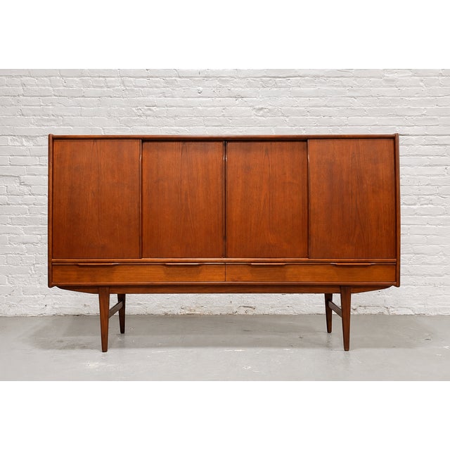 Large Danish Mid Century Modern Teak Credenza / Sideboard, by e.w. Bach, C. 1960's For Sale - Image 13 of 14