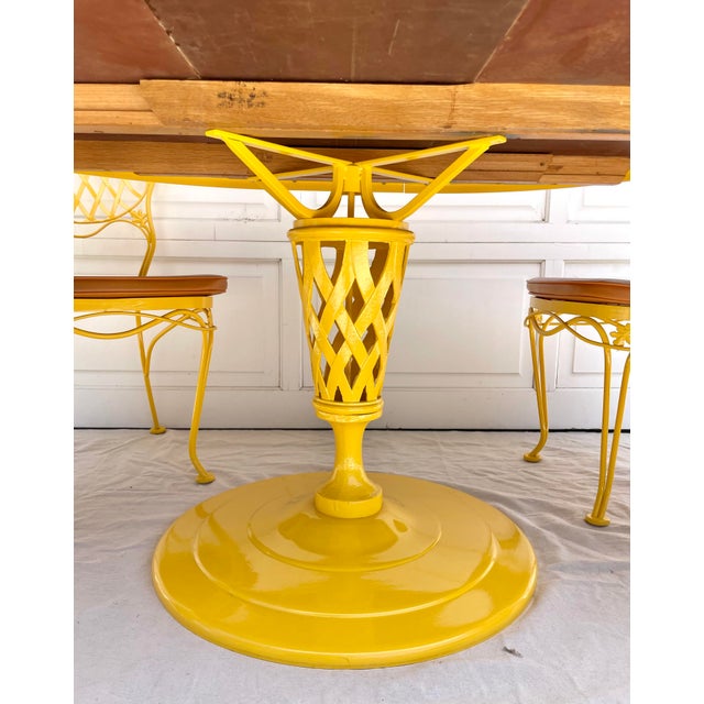 Vintage Mid-Century Woodard Yellow Dining Table Set of 7 | Chairish