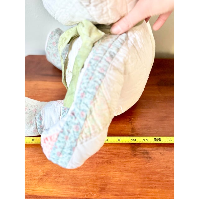 Vintage Handmade Patchwork Teddy Bear, Quilt Fabric Stuffed Animal, Folk Art Plush For Sale - Image 10 of 12