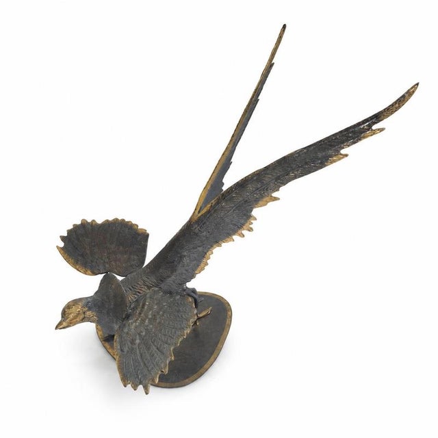 Metal Bronze Pheasant Sculptures, 1950s, Set of 2 For Sale - Image 7 of 9