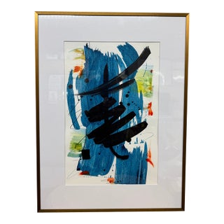 Isabel Wyatt Blue Swoosh Original Painting, Signed For Sale