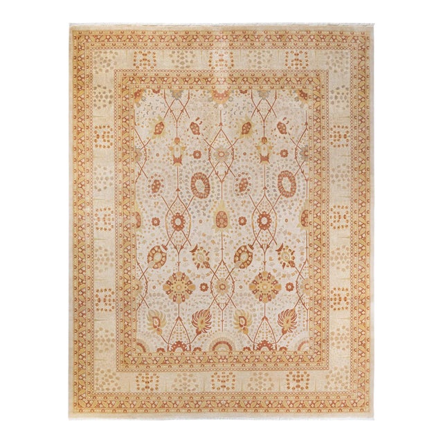 Mogul, One-of-a-Kind Hand-Knotted Area Rug - Ivory, 9' 3" x 11' 10" For Sale