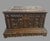 Brown Antique Folk Art Chip Carved Wood Box Tramp Art Jewelry Casket Box 15.5” Wide For Sale - Image 8 of 12