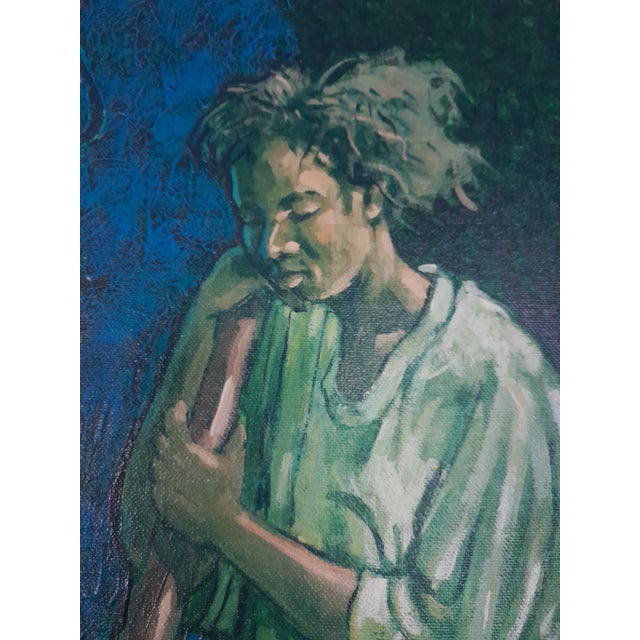 Contemporary Elpedio Robinson “When Time Stands Still” Expressionist Acrylic on Canvas Painting, Signed For Sale - Image 3 of 11