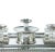 English Early 1900s English Silver Plate Inkstand With Glass Inkwells For Sale - Image 3 of 6