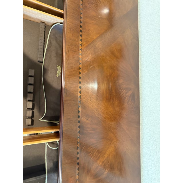 Wood Regency Mahogany Inlaid Credenza W/Brass Grill Inset Doors For Sale - Image 7 of 18