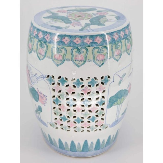 2000 - 2009 Chinese Famille Verte Porcelain Stool For Sale - Image 5 of 5