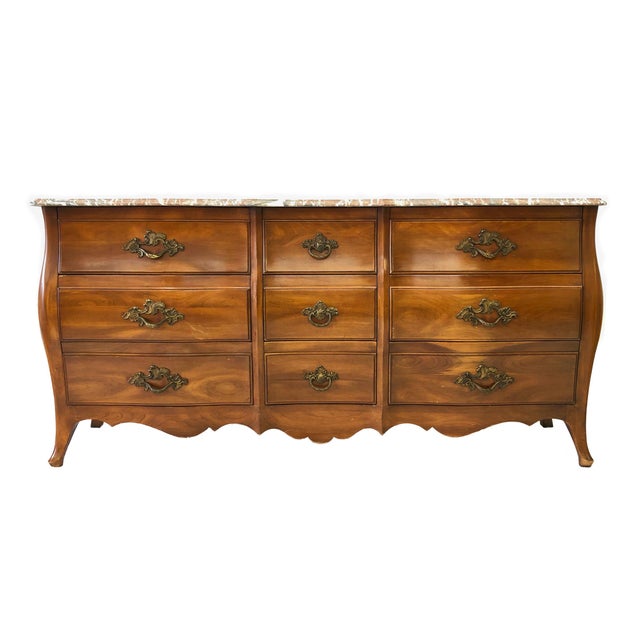 French Provincial Bombay Style Marble Top Dresser Chairish
