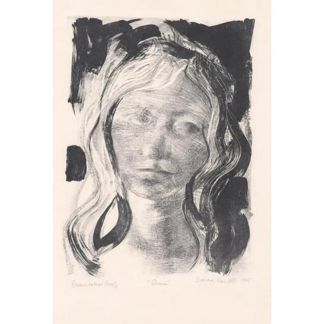 Portraiture Donna Rae Hirt Portrait of Rima Lithograph For Sale - Image 3 of 3