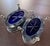 Antique Birmingham Sterling Silver Salt Cellars Cobalt Blue Crystal Insert Pair For Sale - Image 4 of 6