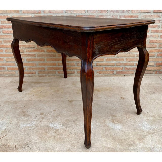 Brown Early 20th Century French Desk Carved Table with Three Drawers, 1930s For Sale - Image 8 of 18