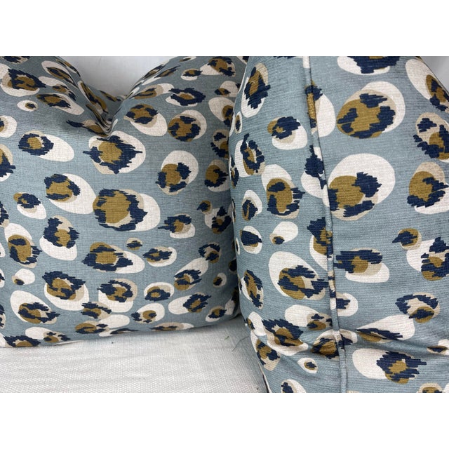 Transitional Leopard Print Lightweight Velvet 22" Pillows-A Pair For Sale - Image 3 of 3