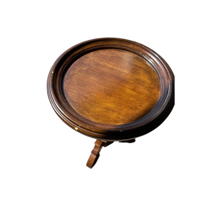 Traditional Solid Wood Taboret Side Table For Sale - Image 3 of 4