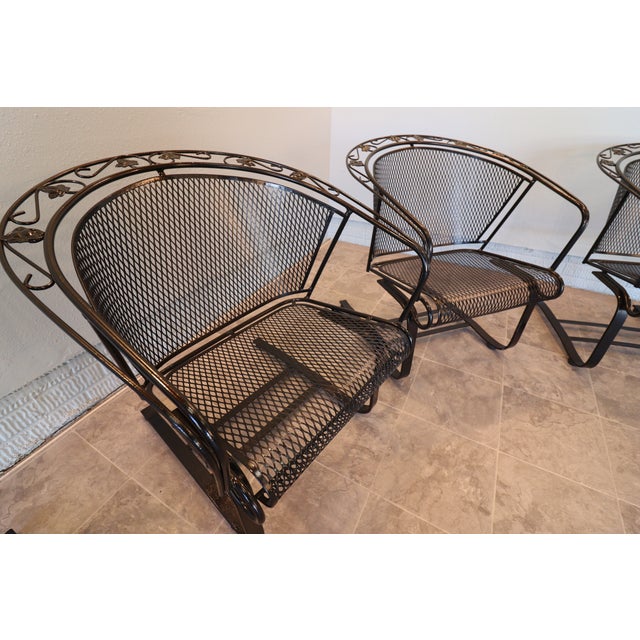 1955–1965 Russell Woodard “Ivy Leaf” Wrought Iron Barrel Rocker Casual Chairs — Set of Eight, Attributed For Sale - Image 13 of 14