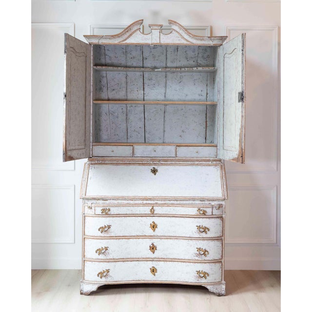 Danish 18th Century Rococo Secretary, c.1760 For Sale - Image 4 of 16