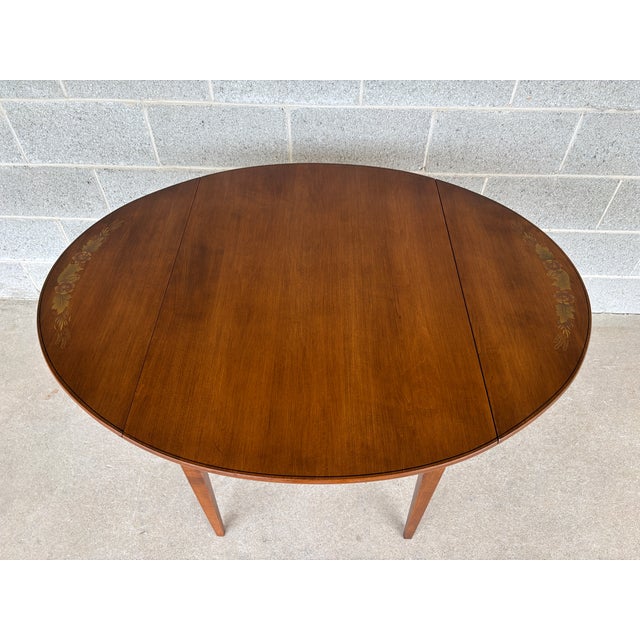 Hitchcock Harvest Maple Hepplewhite Style Drop Leaf 42" Dining Table For Sale In Philadelphia - Image 6 of 12
