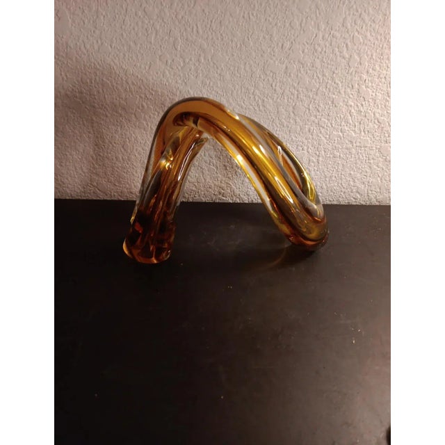 Yellow Murano Italy Amber Sommerso Arch Freeform Sculpture For Sale - Image 8 of 8