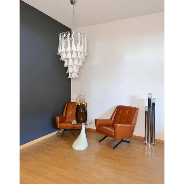 Mid-Century Modern Vintage Italian Murano Chandelier in the style of Mazzega, 1990s For Sale - Image 3 of 18