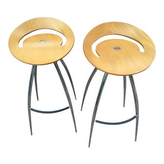 Mid-Century Modern Bar Stools by Lyra - Pair For Sale