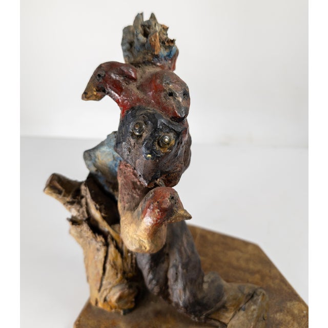 Brown 19th Century Primitive Tramp Folk Art Polychrome Driftwood Rootwood Figure For Sale - Image 8 of 14