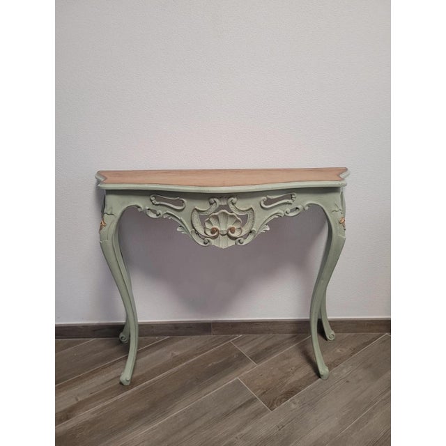 Lacquered Louis XV Style Entrance Console Table For Sale - Image 12 of 12
