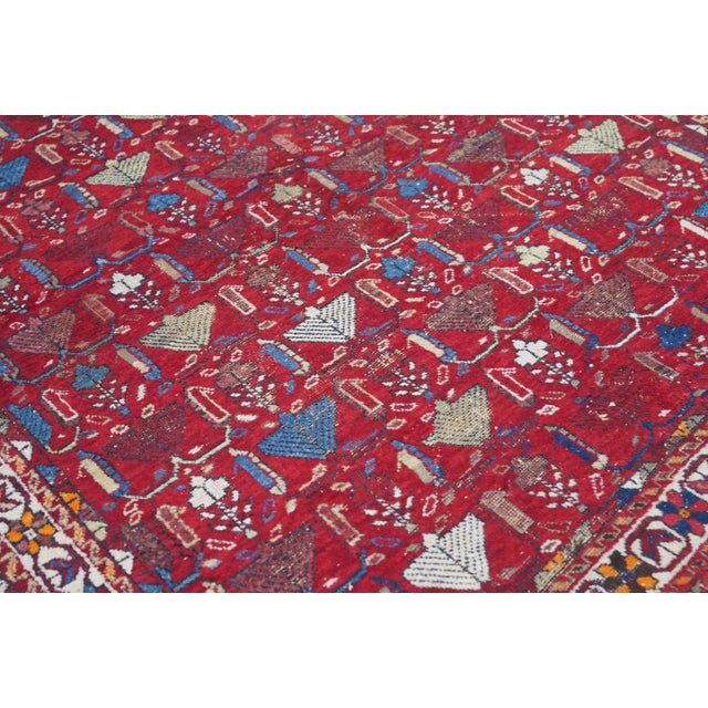 Antique Red Patterned Afshar Rug 5' X 6'5'' For Sale - Image 4 of 9
