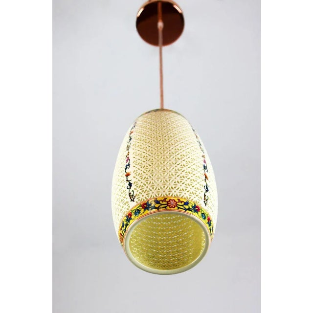 Oriental Ceramic Pendant Lamp, 1980s For Sale - Image 4 of 13