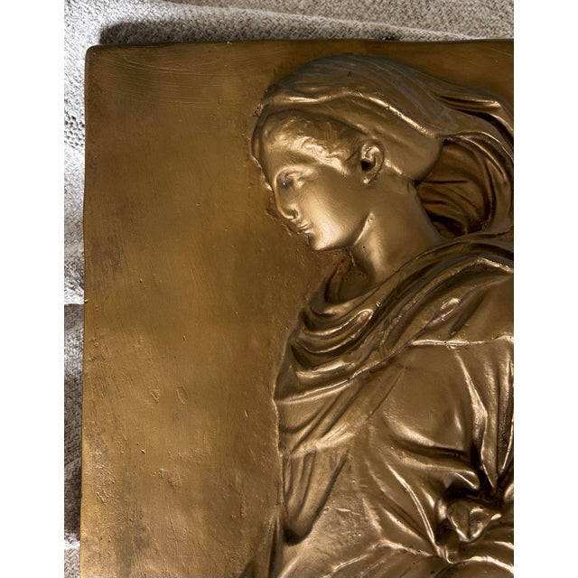 Beautiful antique plaster cast relief of of a woman walking gracefully known as the 'Gradiva' ('she who walks') based on...