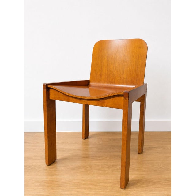 Exclusive set of Italian-made chairs from the 1970s, attributed to the refined design of Afra and Tobia Scarpa for...
