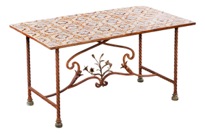 Spanish Iron and Tile-Top Table, Late 19th C.