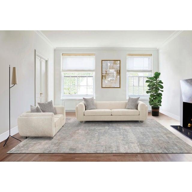 Pasargad Home Bergamo Upholstered Loveseat With 2 Pillows, Ivory For Sale In New York - Image 6 of 8