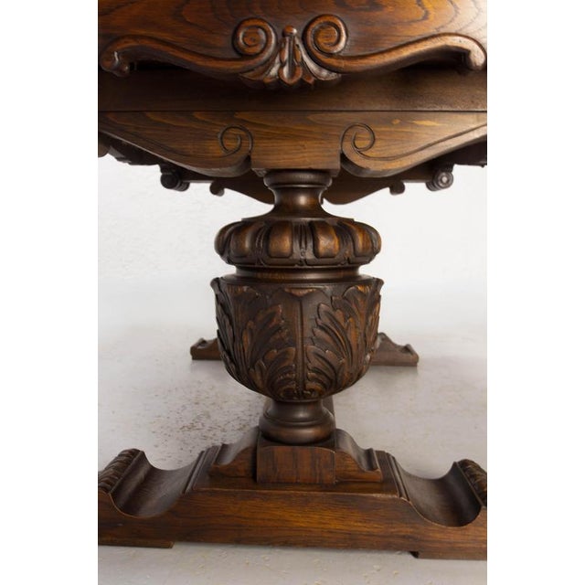 Vintage Spanish Dining Table in Carved Oak, 1950 For Sale - Image 6 of 13