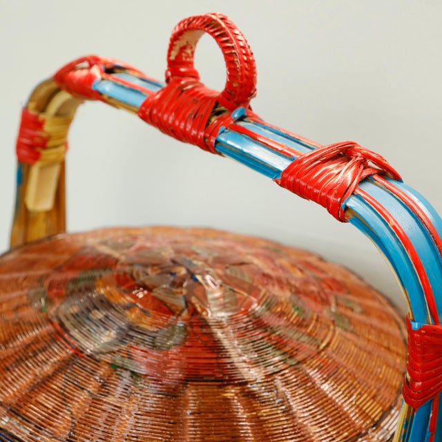 Mid 20th Century Vintage Antique Chinese Wedding Basket For Sale - Image 9 of 11