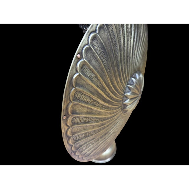 Metal Handmade Turkish Brass Fluted Helmet Shield Set For Sale - Image 7 of 13