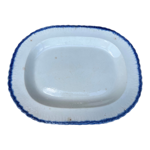 Antique Pearlware Blue Feather Edge Platter, Circa 1820’s
