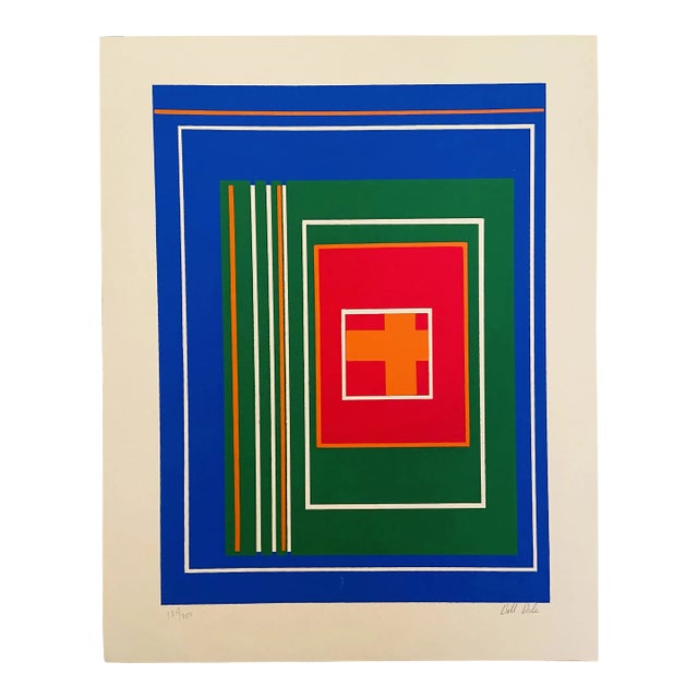 1970 "Blue Red Green Abstract" Signed and Numbered Silkscreen by Bill Dale For Sale