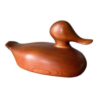 Vintage Hand/Crafted Folk Art Wooden Duck Decoy For Sale