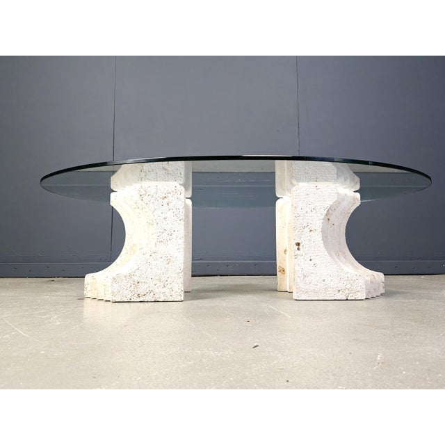 Vintage Travertine Coffee Table, Italy, 1970s For Sale - Image 9 of 13