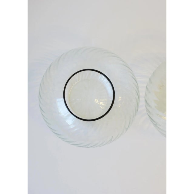 Sphere Globe Fluted Glass Vases - a Pair For Sale - Image 10 of 13