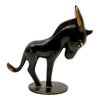 Mid 20th Century Richard Rohan Austrian Bornze of a Donkey For Sale
