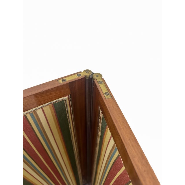 Brown Louis XVI Upholstered Mahogany 3-Panel Room Divider with Mechanism by L. Moreau, 1780s For Sale - Image 8 of 12