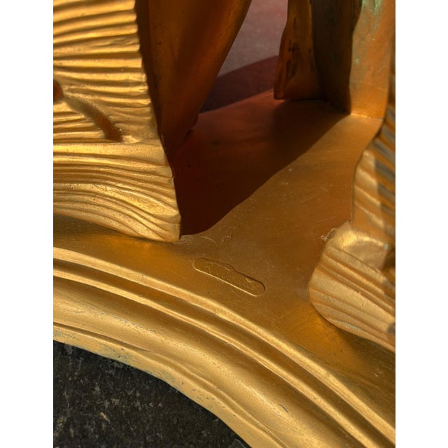 Hollywood Regency Solid Brass Dolphin Dining Table For Sale In Tampa - Image 6 of 12