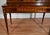 1930s Wieman Hepplewhite Style Leather Top Mahogany Inlaid Writing Desk With Bookcase For Sale - Image 4 of 18