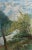 A Quiet River - Oil on Canvas Oil painting depicting a river flowing through a grove of trees. Vibrant green trees...